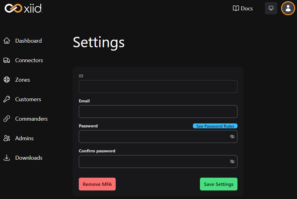 Settings View