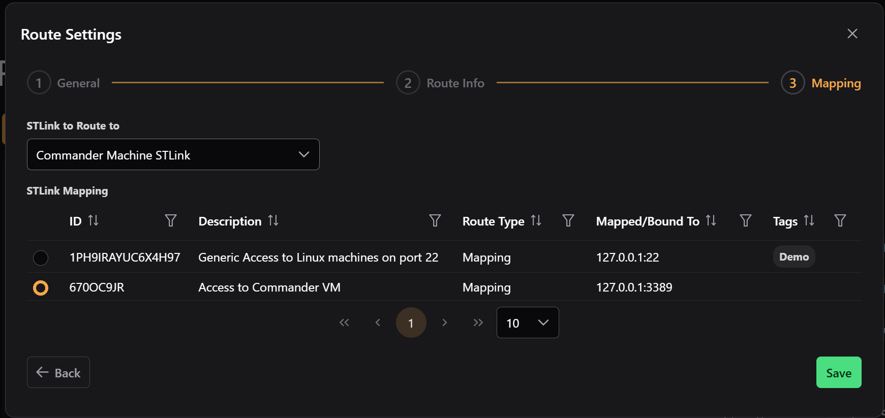 Create Binding Route Modal 3